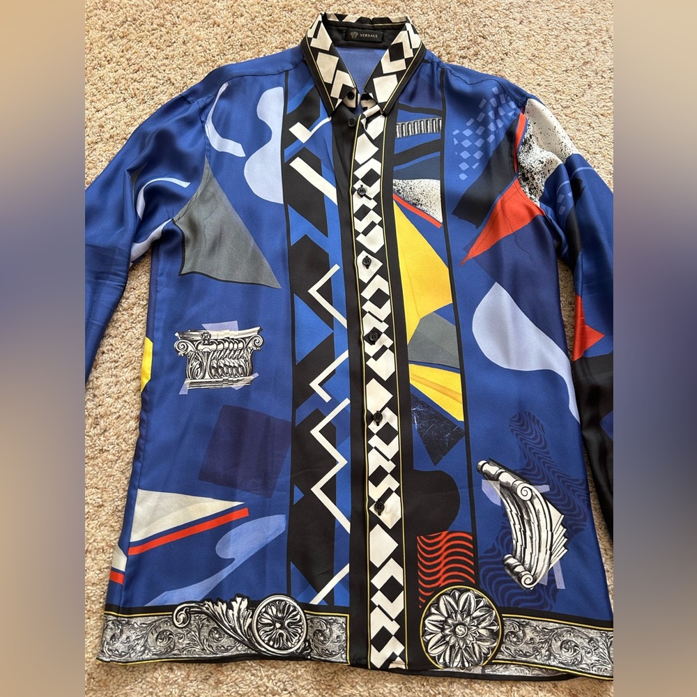 Authentic Mens Long Sleeve Silk Versace Shirt Size 39 worn once